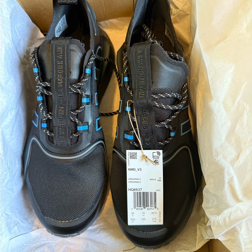 Adidas Black and Blue Sneakers Modern Design